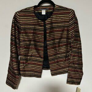 Vintage Maggy L Metallic Red Gold Cropped Jacket Sz 6